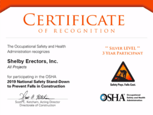 2019 National Safety Stand-Down Certificate